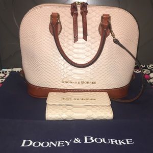 Pink Dooney & Bourke Caldwell Satchel and Wallet